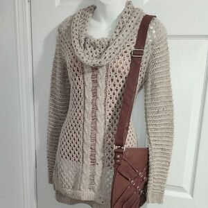 Maurices Beige Cowl Neck Sweater